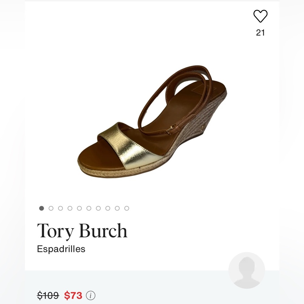 Tory Burch Metallic Gold and Tan Espadrilles